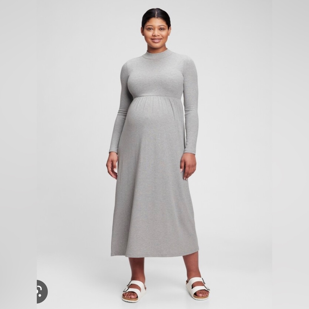 Gap Maternity Mockneck Ribbed Maxi Dress - size S